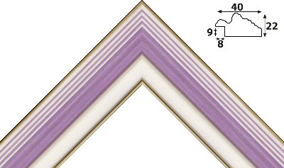 Багет фиолетовый, цвет "белый" из пластика 933