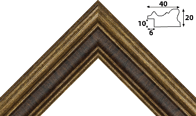 Багет золото, цвет "коричневый" из пластика 1041