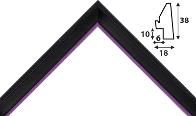Багет черный, цвет "фиолетовый" из пластика 1088