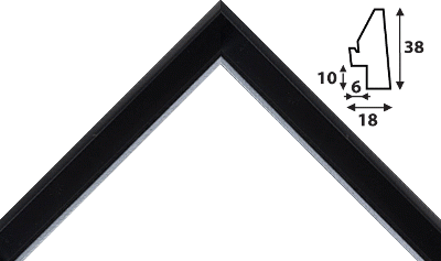 Багет черный, цвет "серый" из пластика 1089
