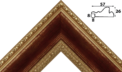 Багет коричневый, цвет "золото" из пластика 1126
