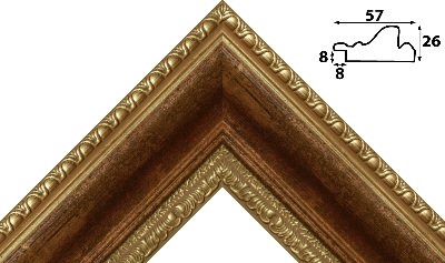 Багет золото, цвет "коричневый" из пластика 1130