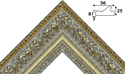 Багет золото, цвет "серый" из пластика 1157