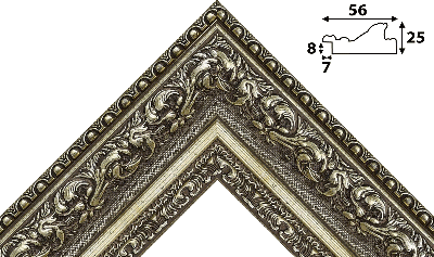 Багет серебро, цвет "коричневый" из пластика 1162