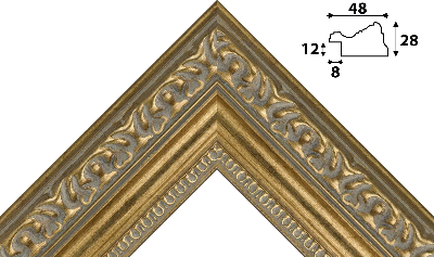 Багет золото из пластика 1164
