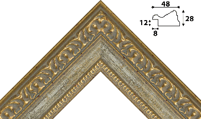 Багет золото из пластика 1165