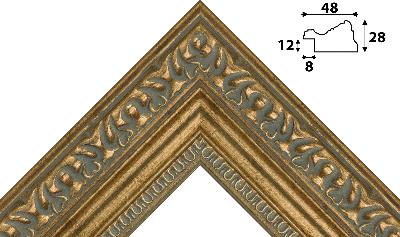 Багет золото из пластика 1166