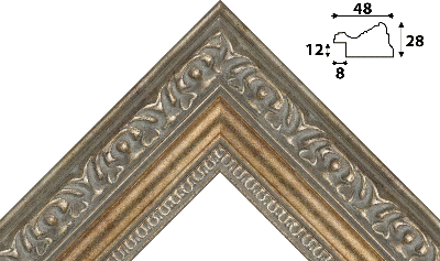 Багет серебро, цвет "золото" из пластика 1168
