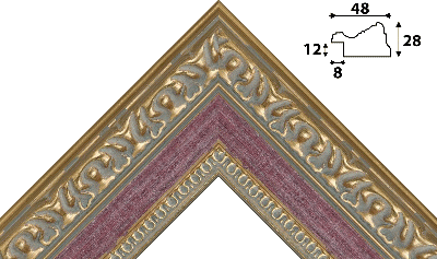 Багет золото, цвет "розовый" из пластика 1169