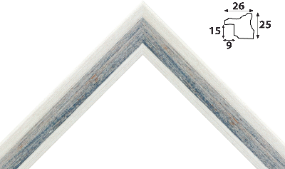 Багет белый, цвет "синий" из пластика 1189