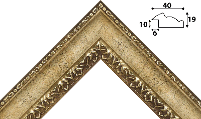Багет золото из пластика 1295