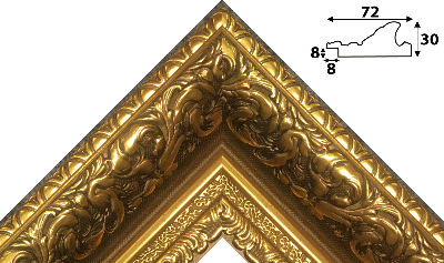 Багет золото из пластика 1309