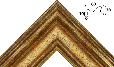 Багет золото из пластика 1344