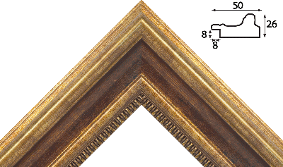 Багет золото, цвет "коричневый" из пластика 1371