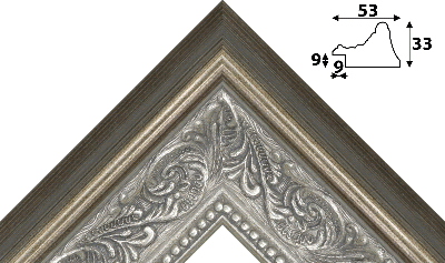 Багет серебро из пластика. Артикул 583.m53.252