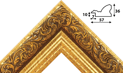 Багет золото из пластика 1449