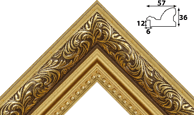Багет золото из пластика 1479