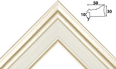 Багет белый, цвет "золото" из пластика 1489