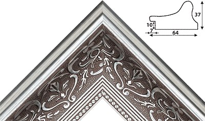 Багет серебро из пластика 1490
