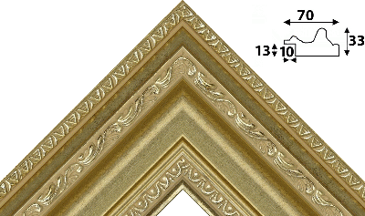 Багет золото из пластика 1495
