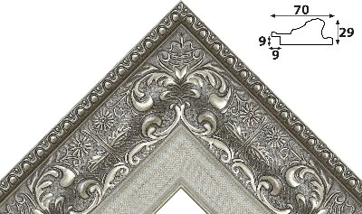 Багет серебро из пластика 1496