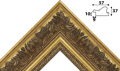 Багет золото из пластика 1499