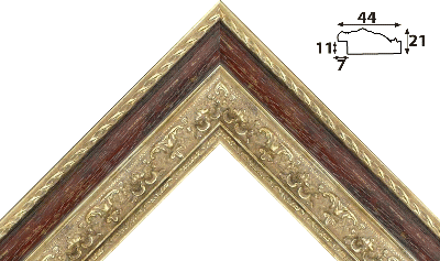 Багет коричневый, цвет "золото" из пластика 1546