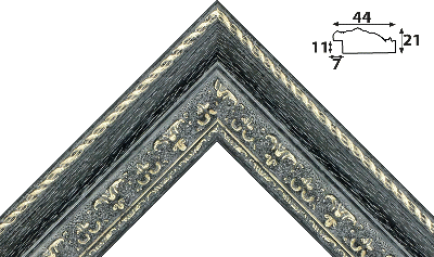 Багет черный, цвет "золото" из пластика 1547