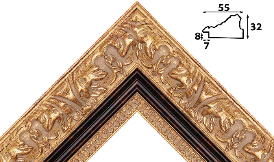 Багет золото из пластика 1568