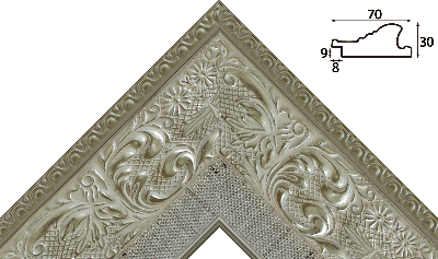 Багет серебро из пластика 1585