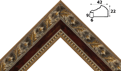 Багет коричневый, цвет "золото" из пластика 1622