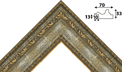 Багет золото из пластика 1634