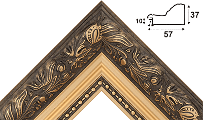 Багет бронзовый, цвет "золото" из пластика 1645