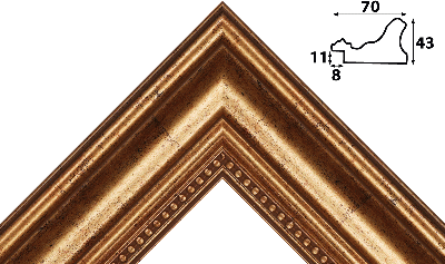 Багет золото из пластика 1669