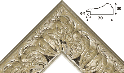 Багет серебро из пластика. Артикул 566.oac.224
