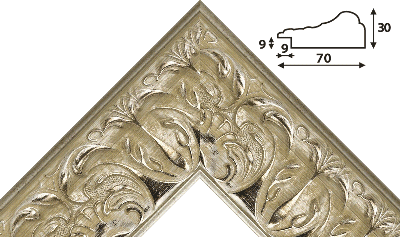 Багет серебро из пластика 1699