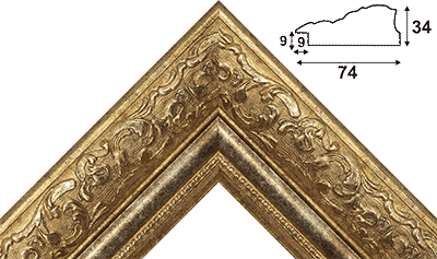 Багет золото, цвет "серебро" из пластика 1776
