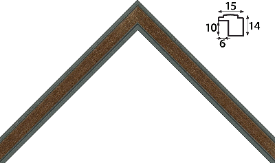 Багет коричневый, цвет "серый" из дерева. Артикул 450.221.144 769