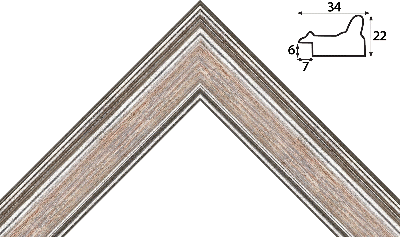 Багет серебро из дерева. Артикул na052.0.252 1193