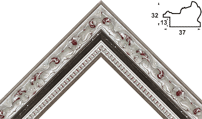 Багет серебро, цвет "черный" из дерева. Артикул 380-04 1935